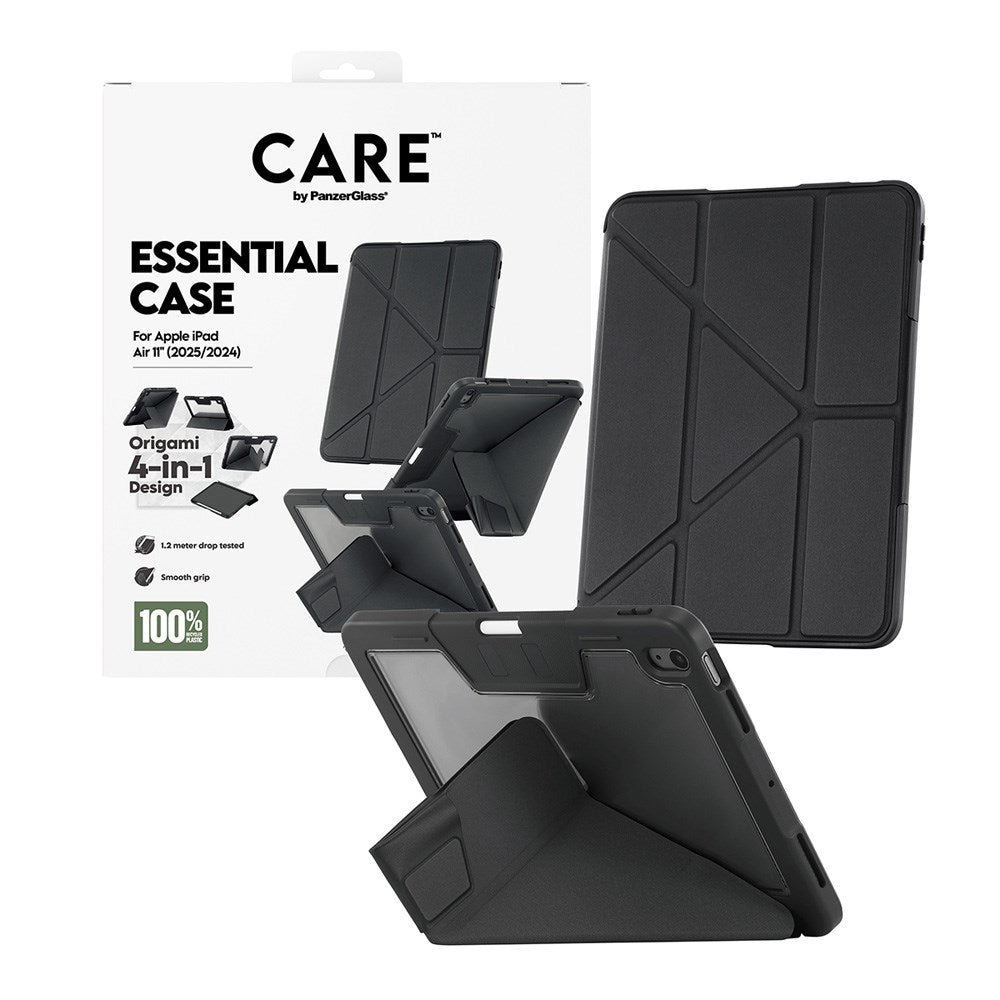 iPad Air 11" (2025 / 2024) Care by PanzerGlass Essential Case - Stående Funktion - Svart