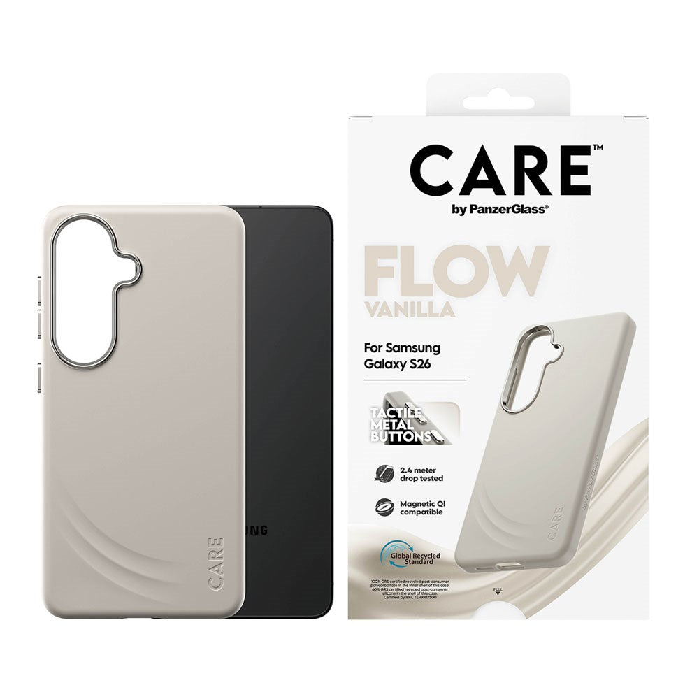 Samsung Galaxy S26 CARE by PanzerGlass Feature Flow Skal - Qi Kompatibel - Vanilla