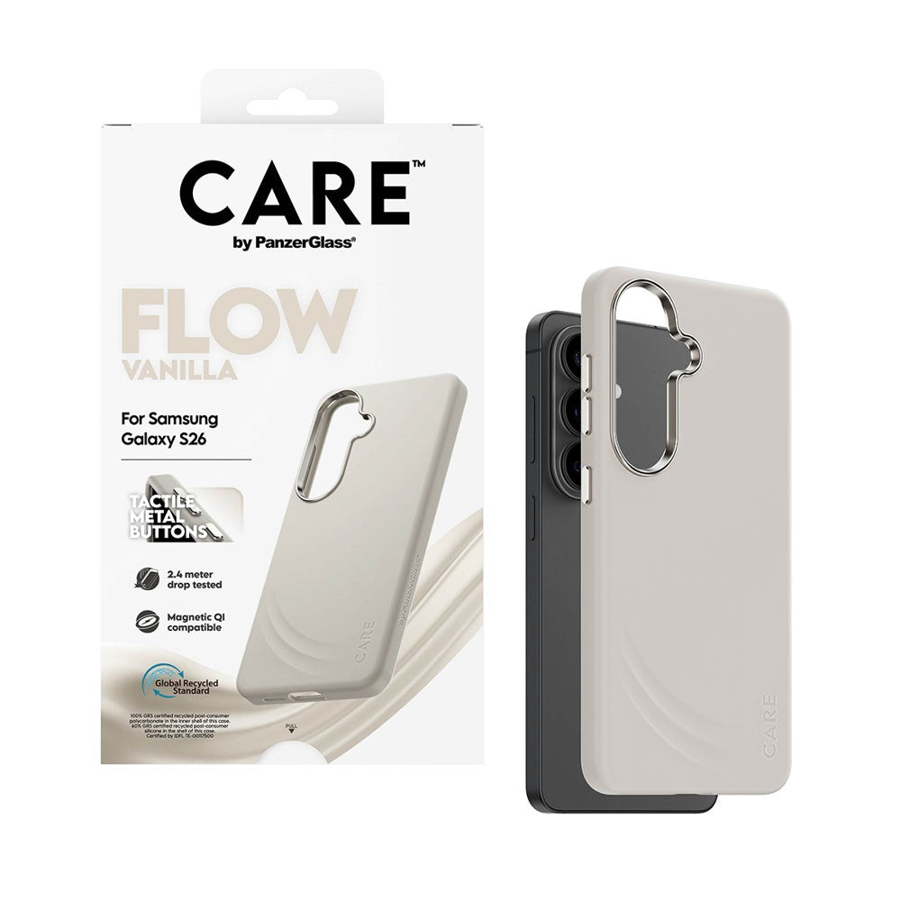 Samsung Galaxy S26 CARE by PanzerGlass Feature Flow Skal - Qi Kompatibel - Vanilla