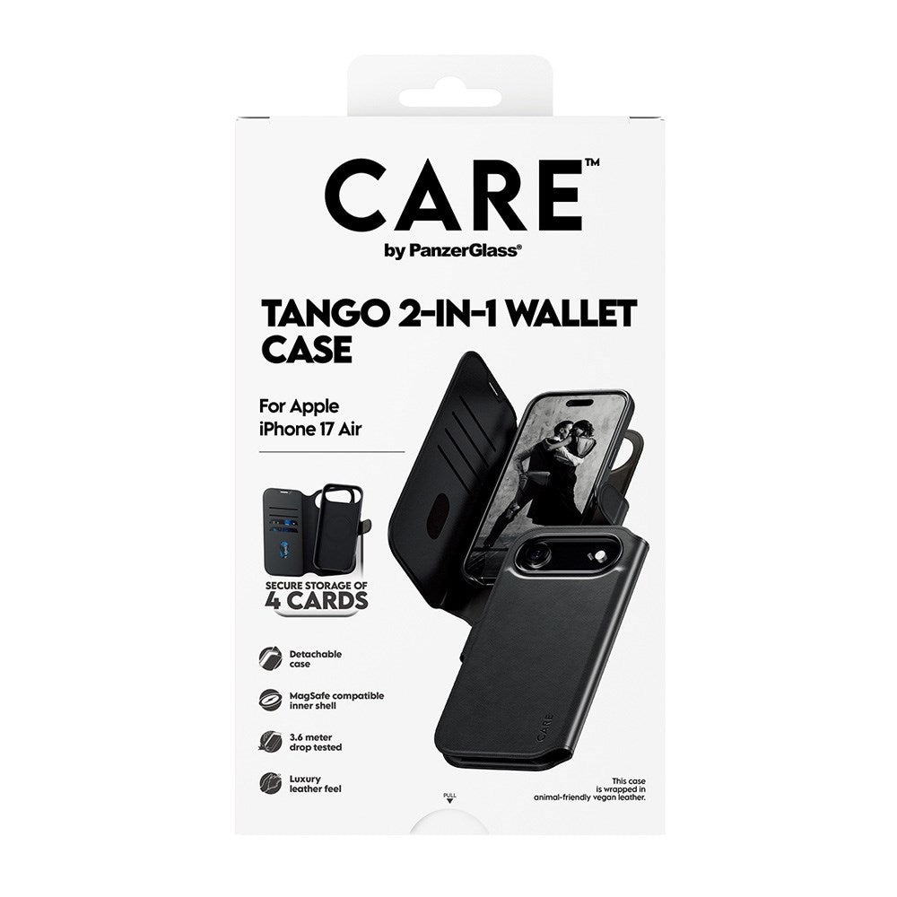 CARE by PanzerGlass iPhone Air Feature Tango 2-i-1 Fodral med Plånbok - Svart