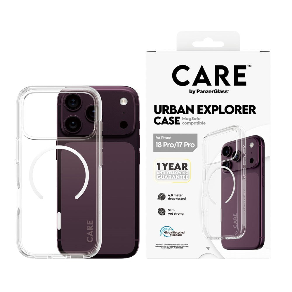 iPhone 18 Pro / 17 Pro CARE by PanzerGlass FLAGSHIP Urban Explorer Skal - MagSafe Kompatibel - Transparent / White