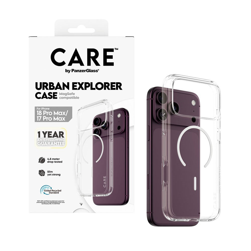 iPhone 18 Pro Max  / 17 Pro Max CARE by PanzerGlass FLAGSHIP Urban Explorer Skal - MagSafe Kompatibel - Transparent / White