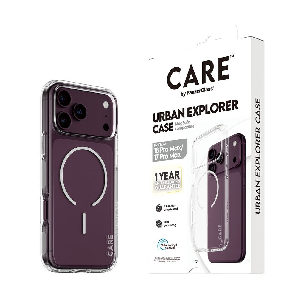iPhone 18 Pro Max  / 17 Pro Max CARE by PanzerGlass FLAGSHIP Urban Explorer Skal - MagSafe Kompatibel - Transparent / White