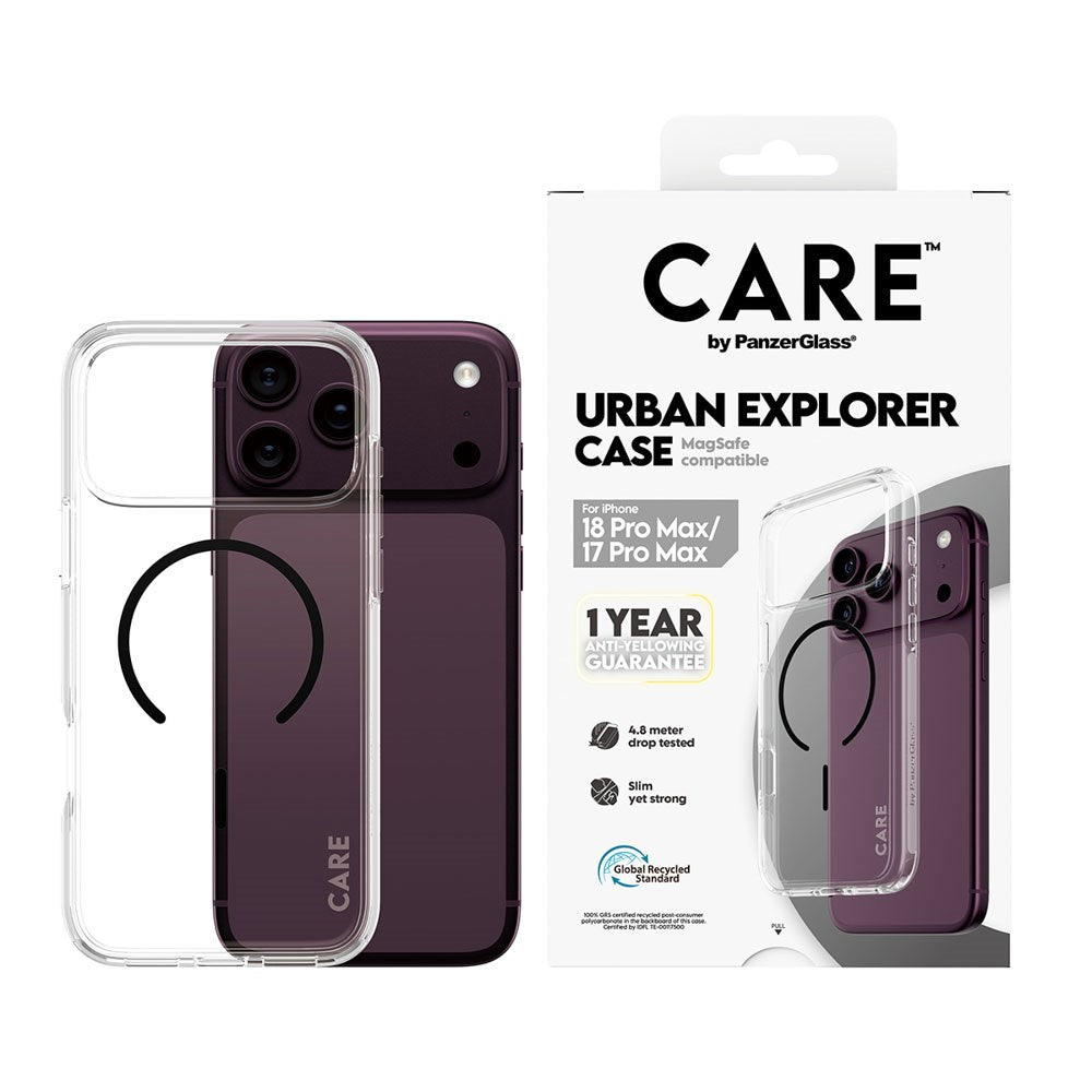 iPhone 18 Pro Max  / 17 Pro Max CARE by PanzerGlass FLAGSHIP Urban Explorer Skal - MagSafe Kompatibel - Transparent / Black