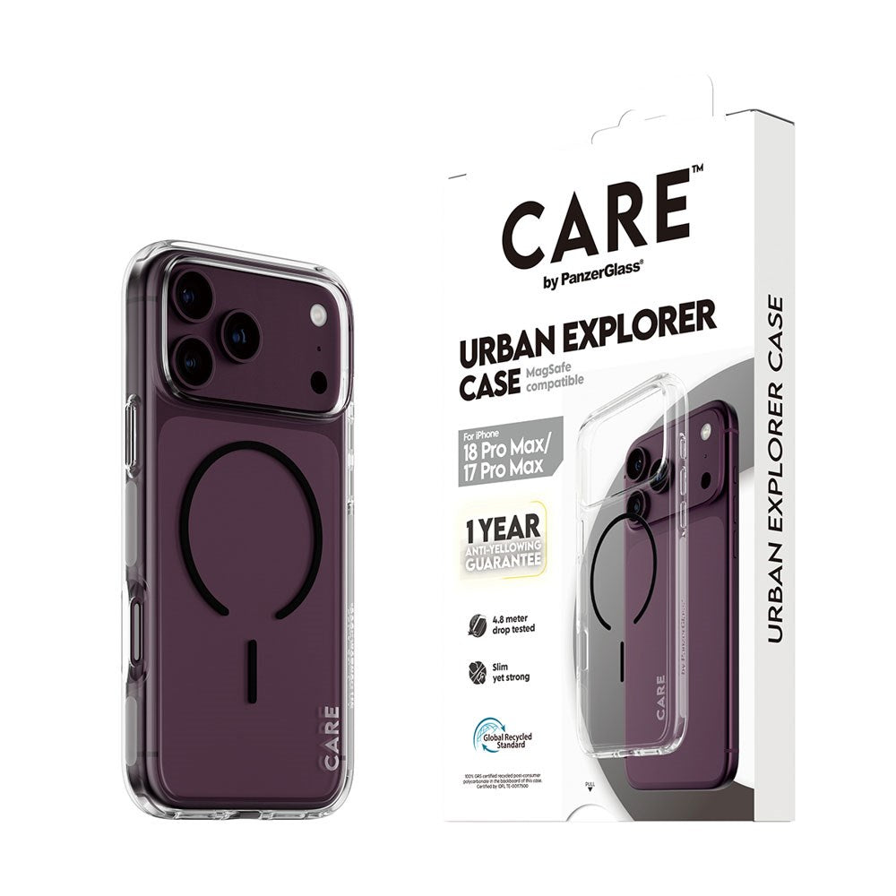 iPhone 18 Pro Max  / 17 Pro Max CARE by PanzerGlass FLAGSHIP Urban Explorer Skal - MagSafe Kompatibel - Transparent / Black