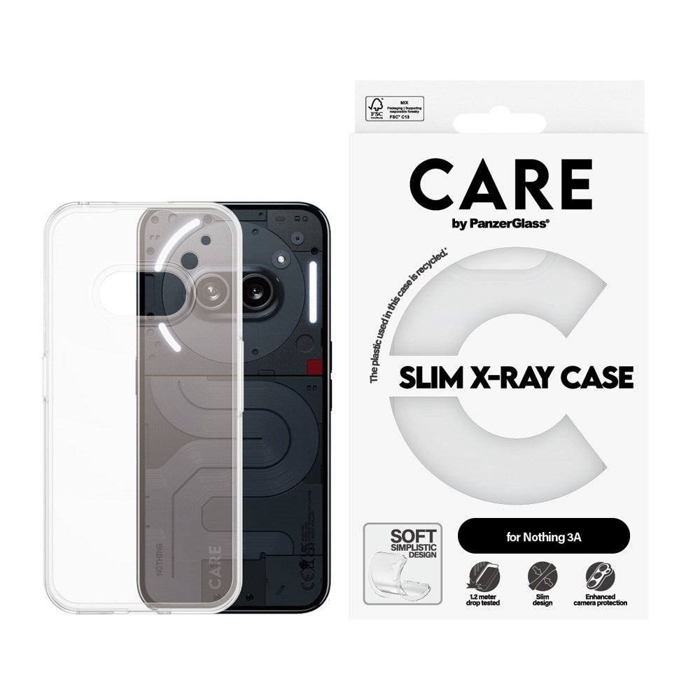 CARE by PanzerGlass Nothing Phone (3a) Fashionable Transparent X-Ray Soft Basic Case - Genomskinlig