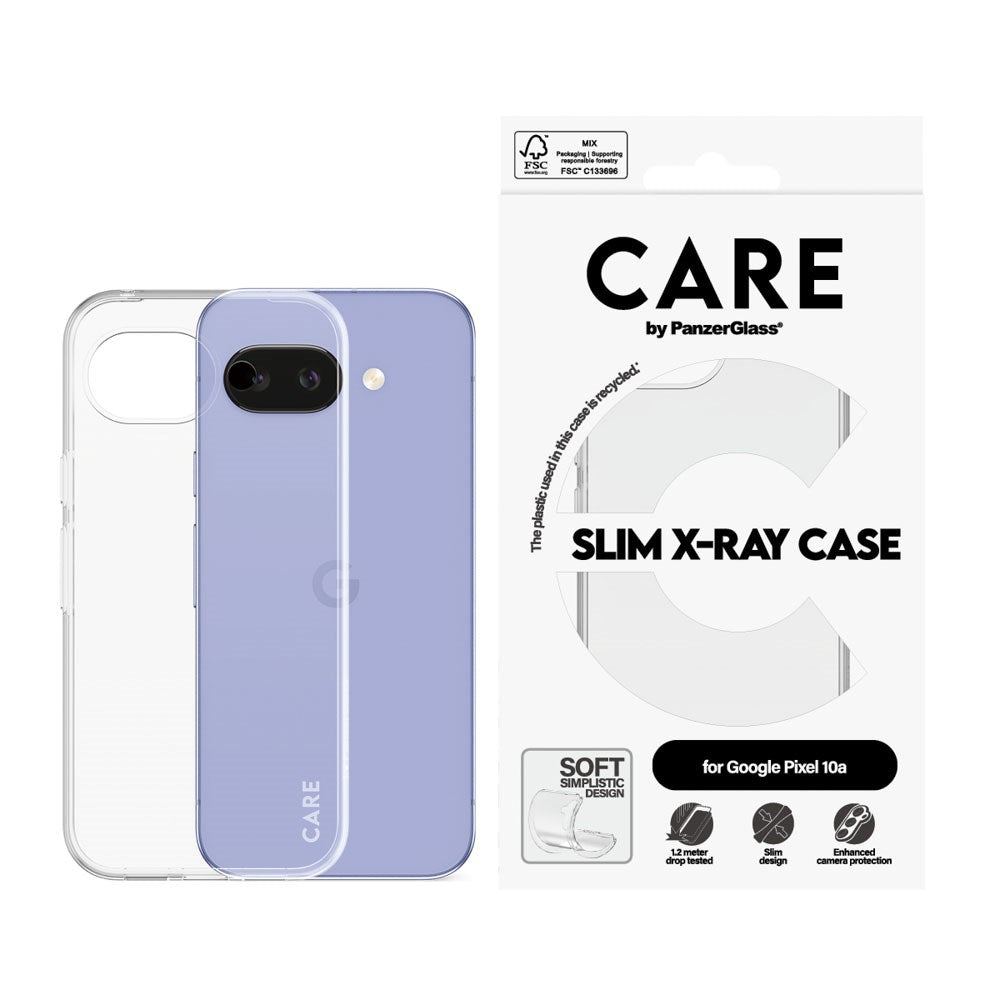 Google Pixel 10a CARE by PanzerGlass Slim X-Ray Skal - Genomskinlig