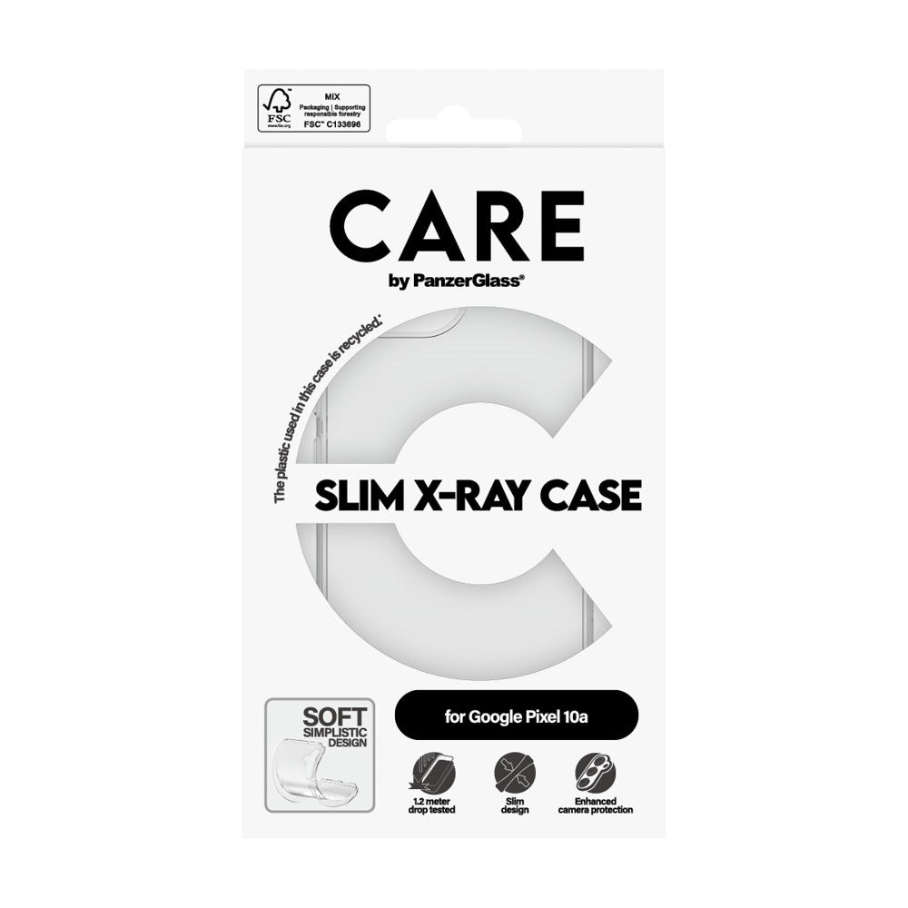 Google Pixel 10a CARE by PanzerGlass Slim X-Ray Skal - Genomskinlig