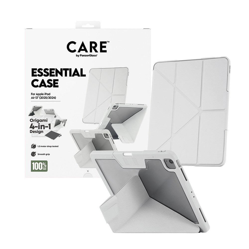 iPad Air 13" (2025 / 2024) Care by PanzerGlass Essential Case - Stående Funktion - Grå