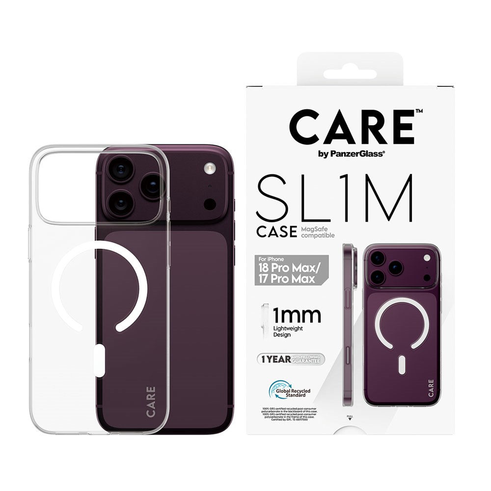 iPhone 18 Pro Max  / 17 Pro Max CARE by PanzerGlass SL1M Skal - MagSafe Kompatibel - Genomskinlig