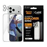 iPhone 18 Pro Max CARE By PanzerGlass 3-i-1 FLAGSHIP Bundle - Skärmskydd (UWF) / Skal / Kameraskydd - Genomskinlig