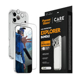 iPhone 18 Pro Max CARE By PanzerGlass 3-i-1 FLAGSHIP Bundle - Skärmskydd (UWF) / Skal / Kameraskydd - Genomskinlig
