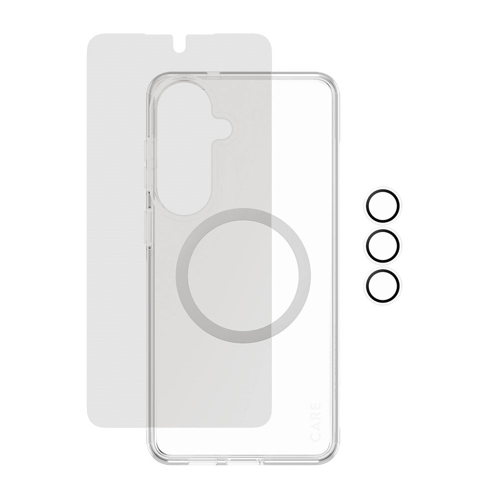 Samsung Galaxy S26+ (Plus) Urban Combat 3-in-1 Privacy Bundle med Skal / Skärmskydd (Privacy) / Kameraskydd - Qi Kompatibel - Genomskinlig