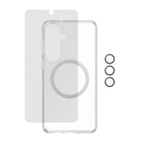 Samsung Galaxy S26+ (Plus) Urban Combat 3-in-1 Privacy Bundle med Skal / Skärmskydd (Privacy) / Kameraskydd - Qi Kompatibel - Genomskinlig