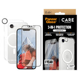CARE By PanzerGlass iPhone 17e / 16e 3-i-1 FLAGSHIP MagSafe Bundle - Skärmskydd (UWF) / Skal / Kameraskydd - Genomskinlig / Vit