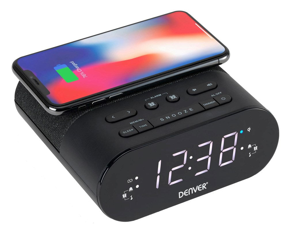 Denver CRQ-107 Radio med Trådlös Laddning & Bluetooth - Svart