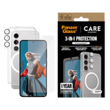 CARE by PanzerGlass Samsung Galaxy S25 3-i-1 FLAGSHIP Bundle - Skal / Skärmskydd (UWF) / Kameraskydd - Genomskinlig