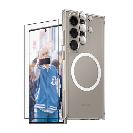 CARE by PanzerGlass Samsung Galaxy S25 Ultra 3-i-1 FLAGSHIP Bundle - Skal / Skärmskydd (UWF) / Kameraskydd - Genomskinlig