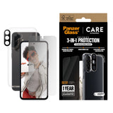 CARE by PanzerGlass Samsung Galaxy A36 (5G) 3-i-1 FLAGSHIP Bundle - Skal / Privacy Skärmskydd (UWF) / Kameraskydd - Genomskinlig / Svart
