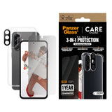 CARE by PanzerGlass Samsung Galaxy A56 (5G) 3-i-1 FLAGSHIP Bundle - Skal / Privacy Skärmskydd (UWF) / Kameraskydd - Genomskinlig / Svart