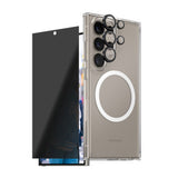 CARE by PanzerGlass Samsung Galaxy S25 Ultra 3-i-1 FLAGSHIP Bundle - Skal / Privacy Skärmskydd (UWF) / Kameraskydd - Genomskinlig / Vit