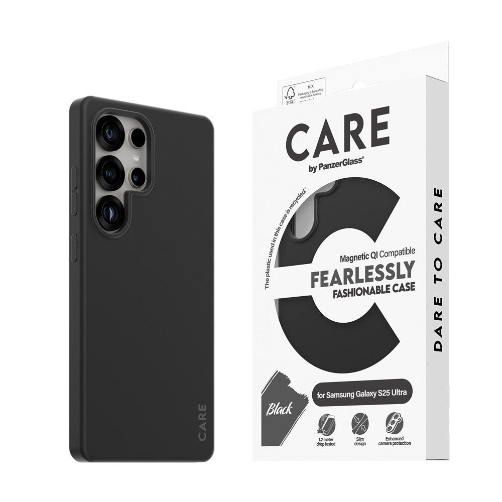 CARE by PanzerGlass Samsung Galaxy S25 Ultra FASHION Fearlessly Fashionable Skal - QI Kompatibel - Black