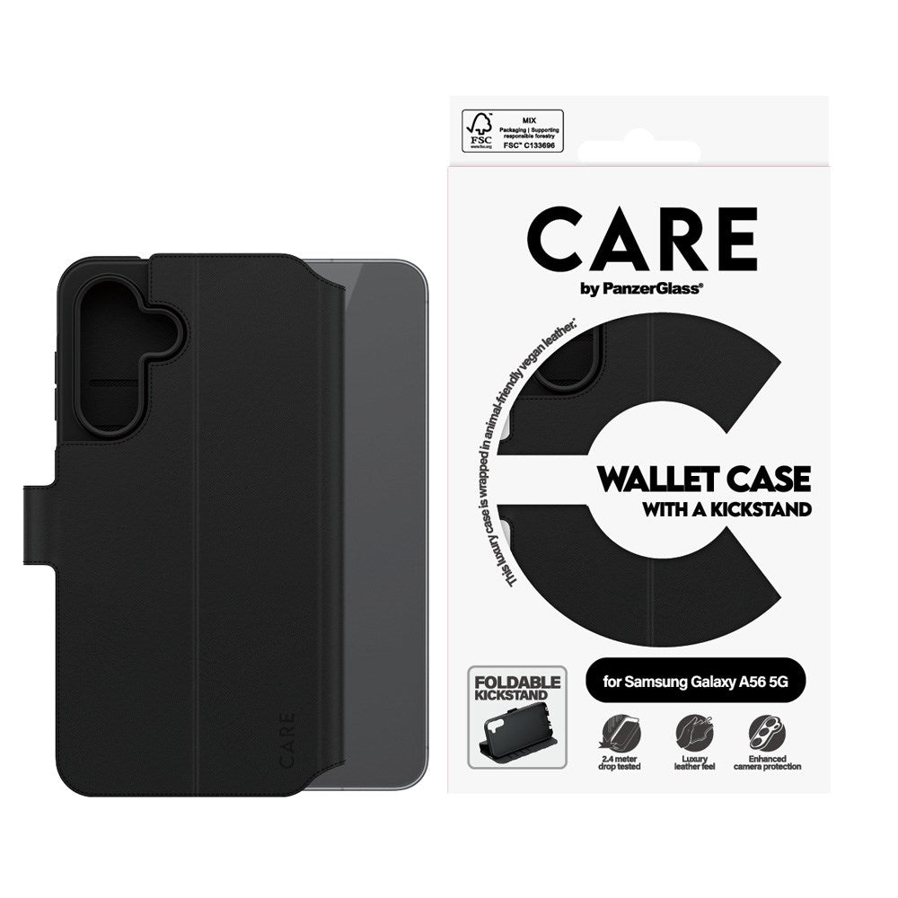 CARE by PanzerGlass Samsung Galaxy A56 (5G) Feature Wallet Case med Stativfunktion - Svart