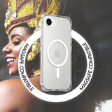 CARE by PanzerGlass iPhone 16e Fashionable Samba Skal - MagSafe Kompatibel - Genomskinlig / Vit