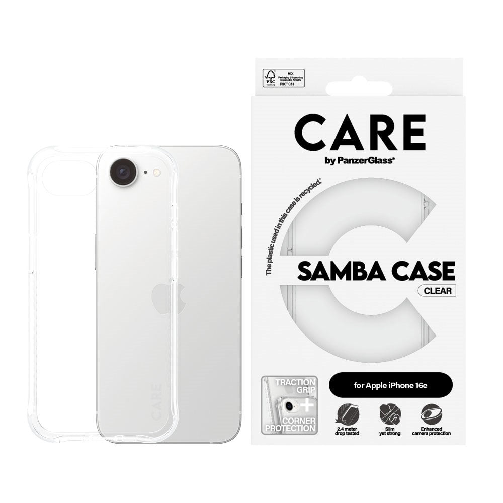CARE by PanzerGlass iPhone 16e Fashionable Samba Skal - Genomskinlig