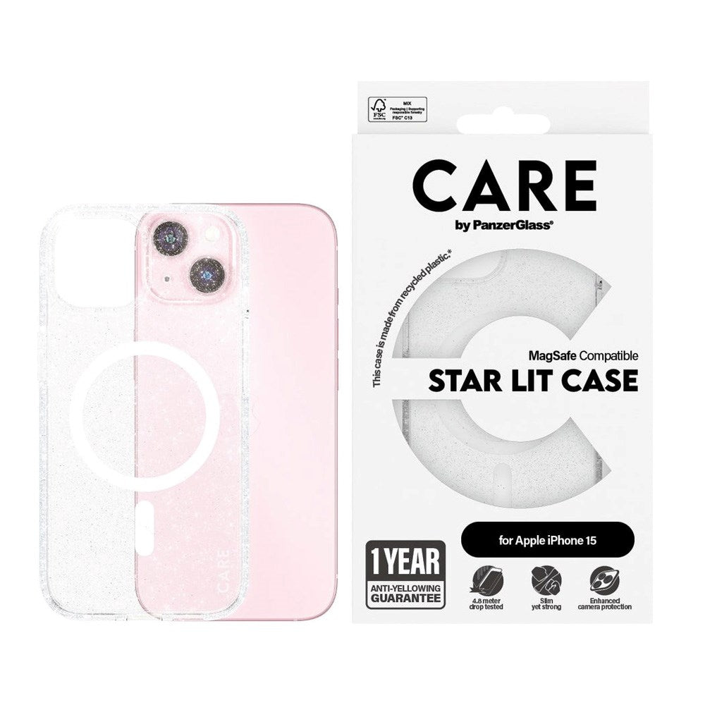 CARE by PanzerGlass iPhone 15 FLAGSHIP Urban Combat Skal - MagSafe Kompatibel - Star Lit / White