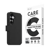 CARE by PanzerGlass Samsung Galaxy S25 Feature Tango 2-i-1 Skal med Plånbok - Qi Kompatibel - Svart