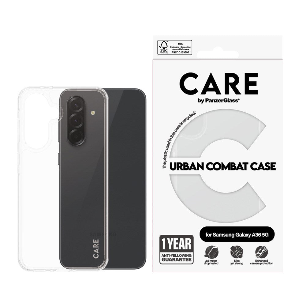 CARE by PanzerGlass Samsung Galaxy A36 (5G) FLAGSHIP Urban Combat Skal - Genomskinlig