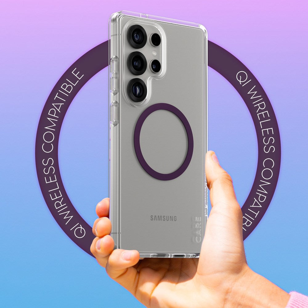 CARE by PanzerGlass Samsung Galaxy S25 Ultra FLAGSHIP Urban Combat Skal - Qi Kompatibel -Genomskinlig / Plum Purple