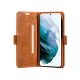 Samsung Galaxy S21 FE dbramante1928 Copenhagen Slim Äkta Läder Flip Fodral m. Plånbok - Tan