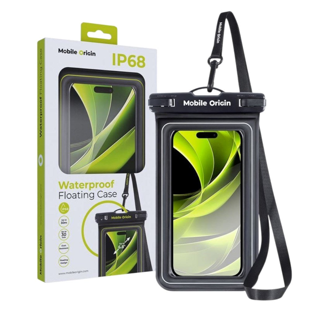 Universal Waterproof Case Pouch Mobile Origin - Svart / Transparent (Max. Telefon: 6,8")