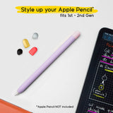 doodroo Apple Pencil 1 & 2nd Gen. Silikonskydd med 5 Färgglada Toppar – Lila