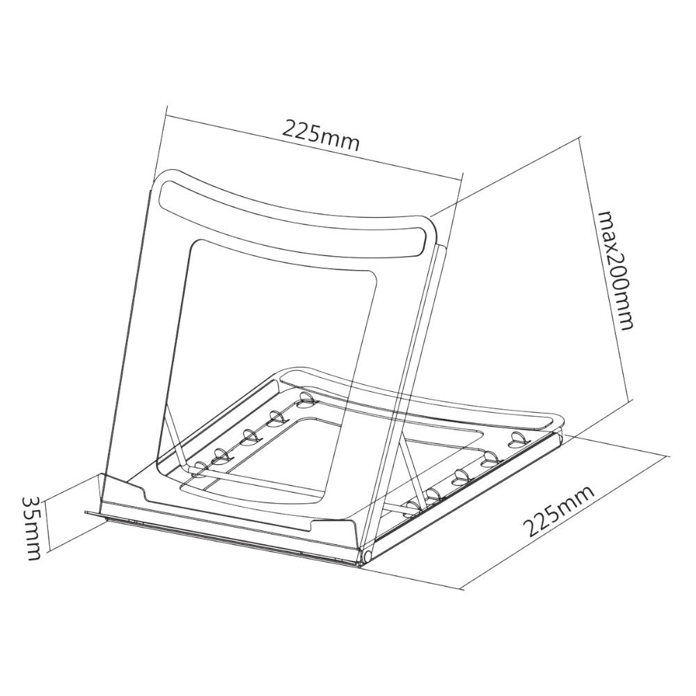 Deltaco Hopfällbart Laptop- / Surfplatteställ - 5 Positioner - Mått: 10-15" - Grå