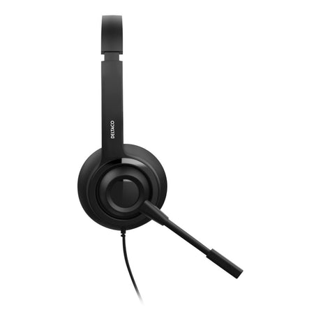 Deltaco Mono Headset m. Sladd - Svart