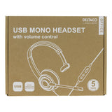 Deltaco Mono Headset m. Sladd - Svart
