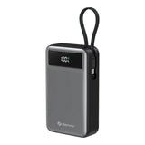 Denver PQCA-20650 65W PowerBank m. USB-A / USB-C / Inbyggd USB-C Kabel - 20.000 mAh - Grå