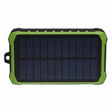 Denver PSO-10012 Solcells Powerbank m. Handvev & Ficklampa - 10.000 mAh - Svart / Grön