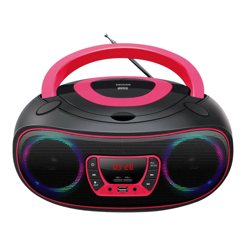 Denver TCL-212BTP Bluetooth Högtalare m. CD-Spelare - Svart / Rosa