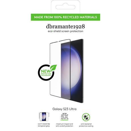 Samsung Galaxy S23 Ultra dbramante1928 Eco-Shield Skärmskydd med Installationsram - Svart Kant