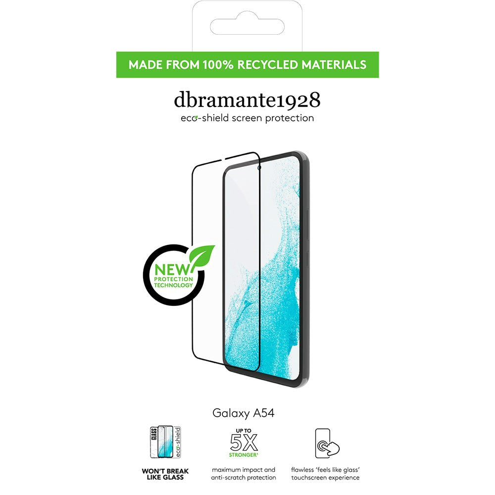 Samsung Galaxy A54 (5G) dbramante1928 Eco-Shield Skärmskydd med Monteringsram - Svart Kant