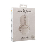 White Shark ECTOR Gaming Mus - 7D / 12400 DPI - Vit