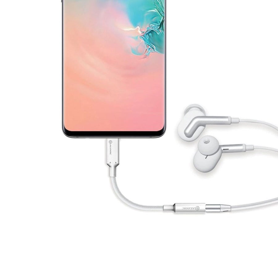 Alogiska element Pro USB -C till 3,5 mm ljudadapter - 10 cm - Vit