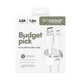 empower by PanzerGlass Racing 60W USB-A till USB-C Kabel – 1.2m – Silver White