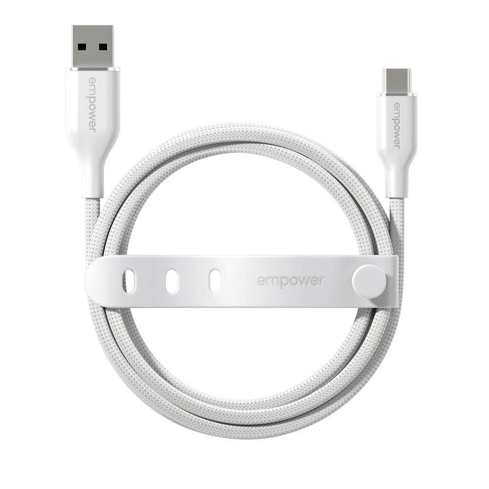 empower by PanzerGlass Racing 60W USB-A till USB-C Kabel – 1.2m – Silver White