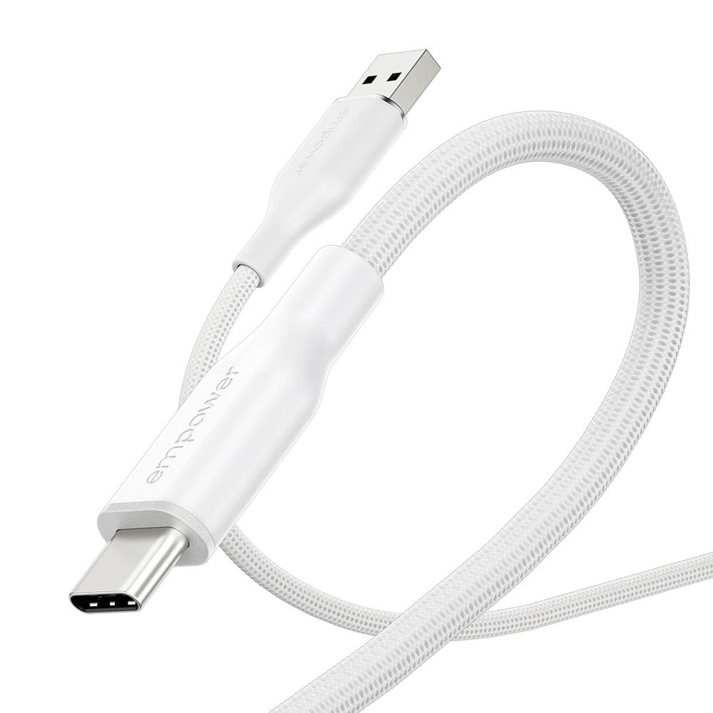empower by PanzerGlass Racing 60W USB-A till USB-C Kabel – 1.2m – Silver White