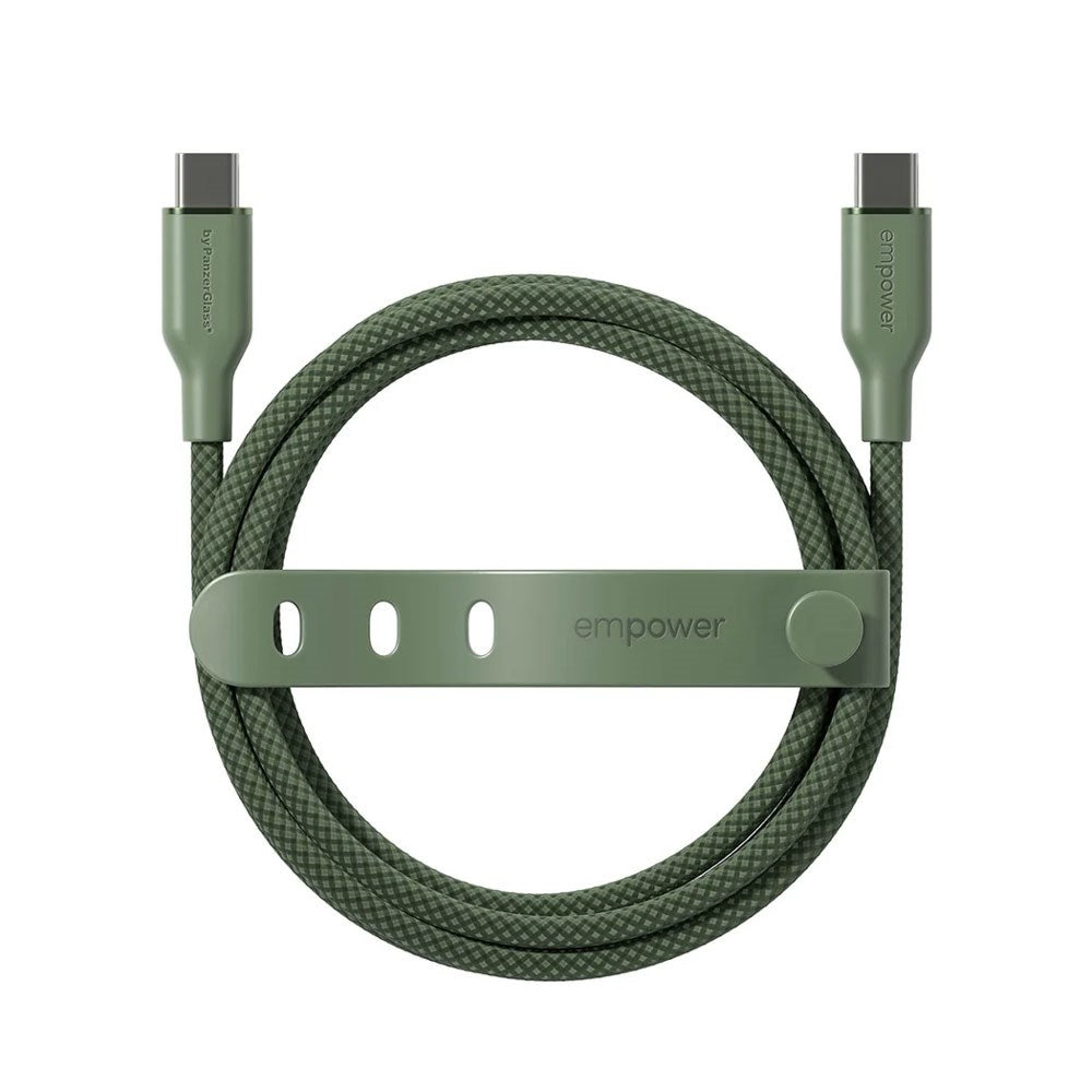 empower by PanzerGlass Racing 60W USB-C till USB-C Kabel – 2m – Sage